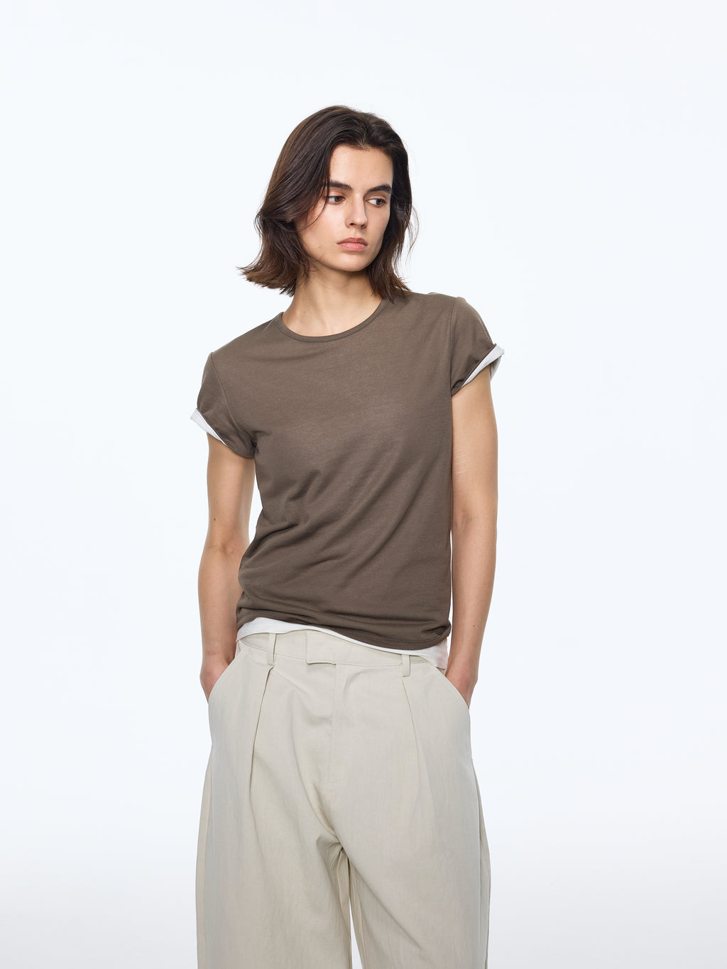 Spliced Layered-Knit Tee