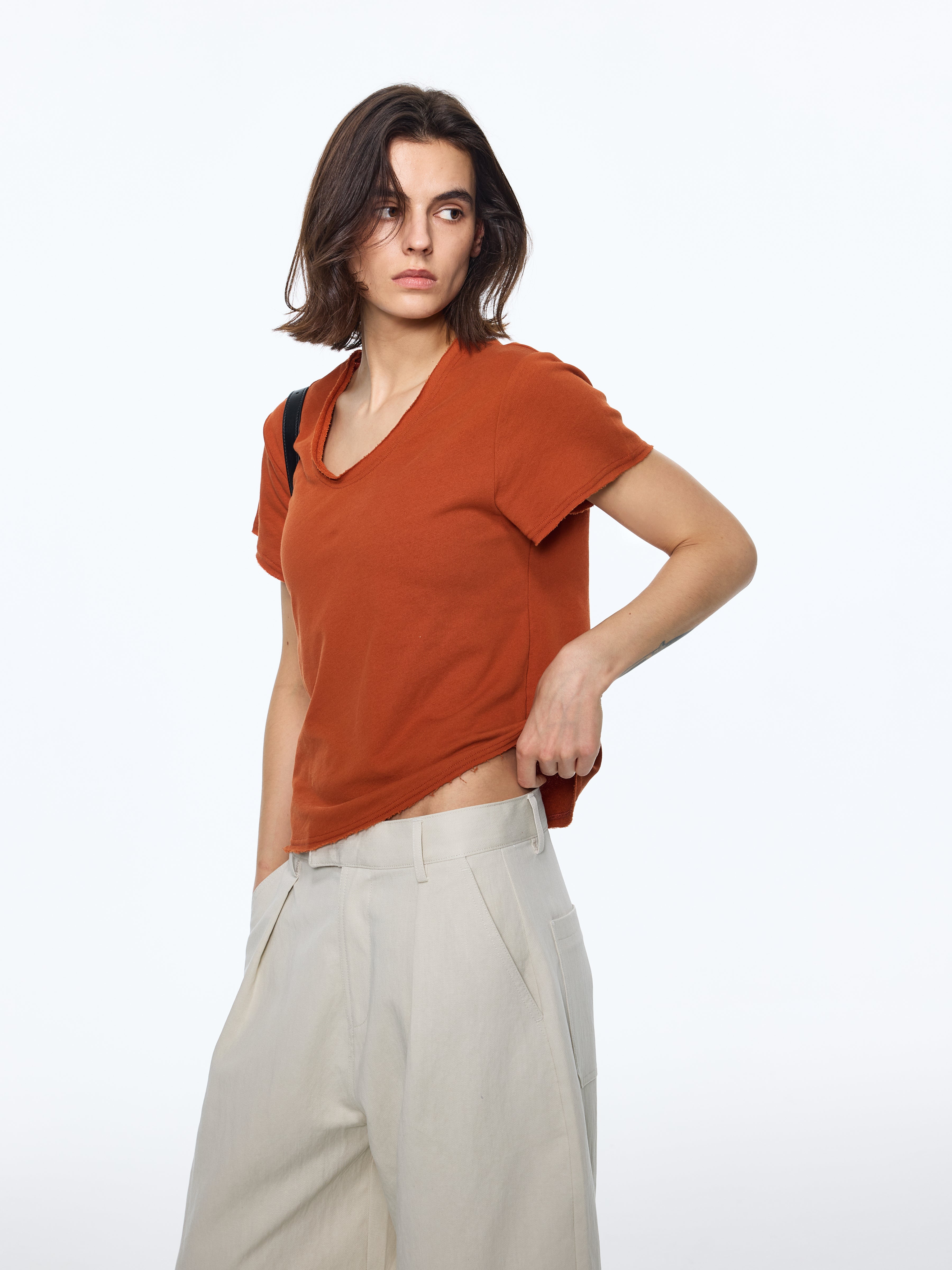 High-Twist Long-Staple V-Neck Tee