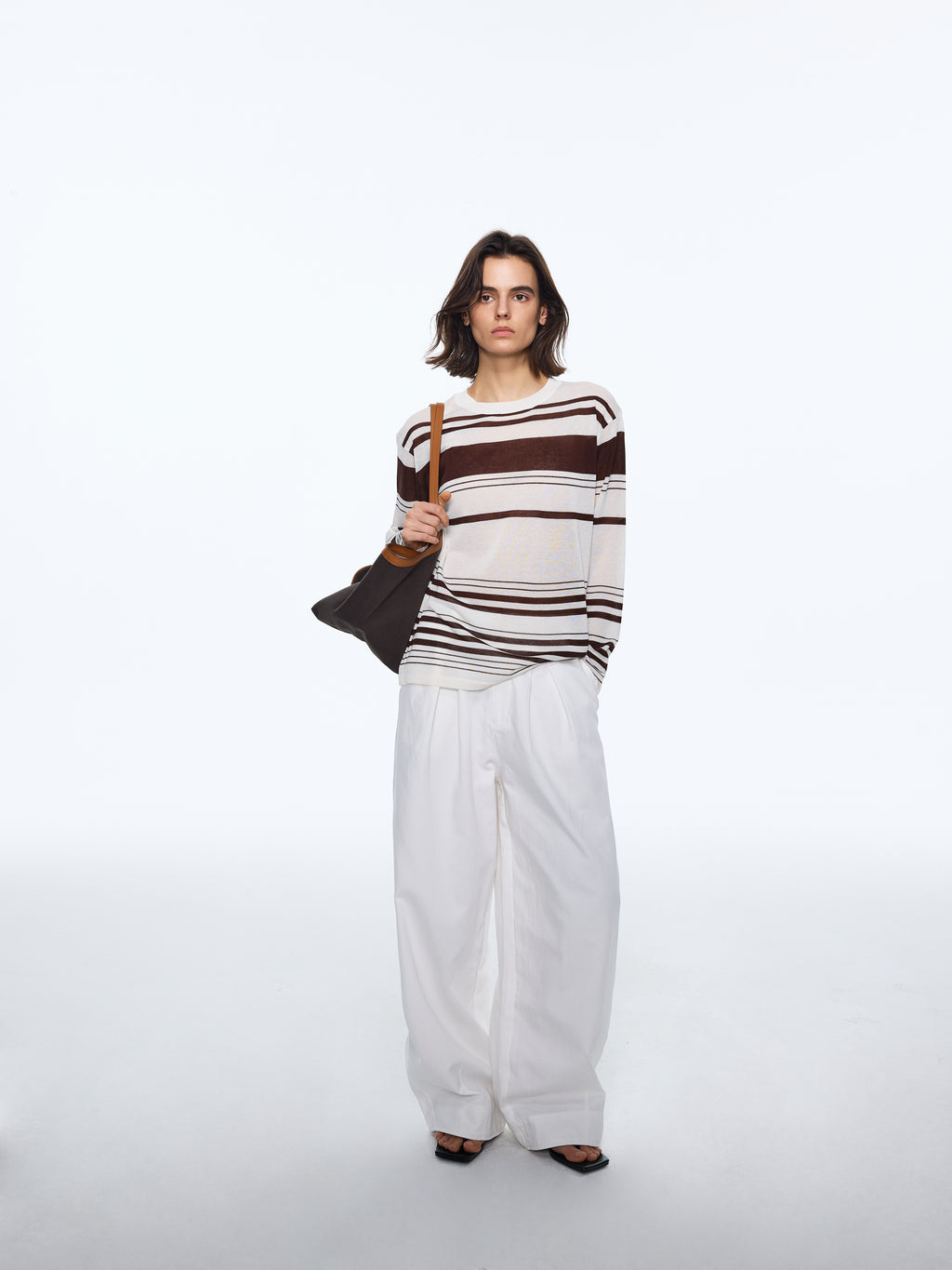 Linen-Blend Stripe Sun Shell