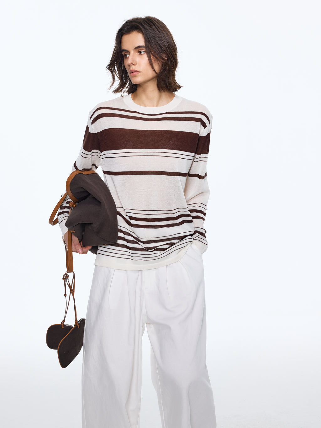 Linen-Blend Stripe Sun Shell