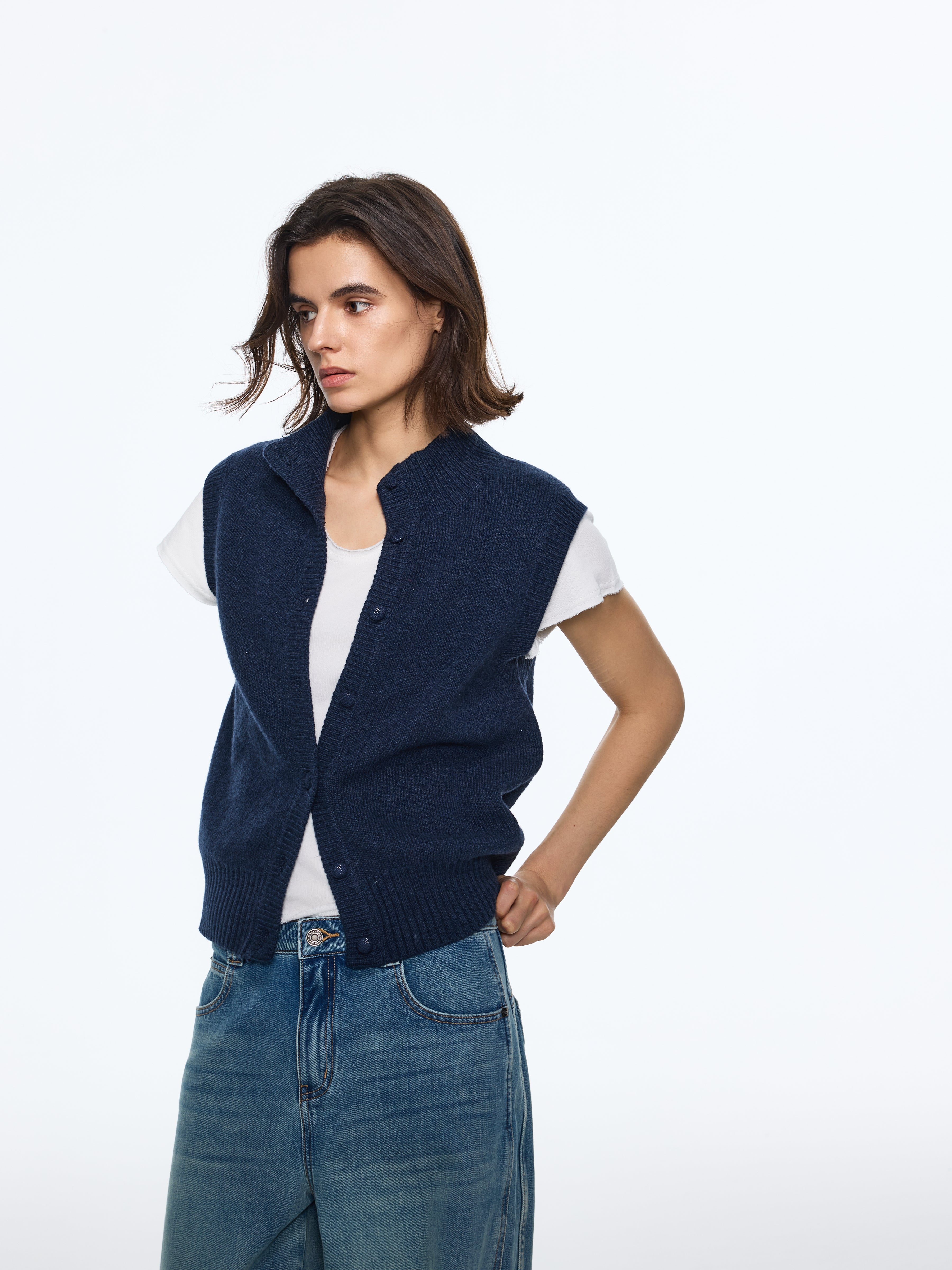 Soft-Textured Wool-Blend Tank