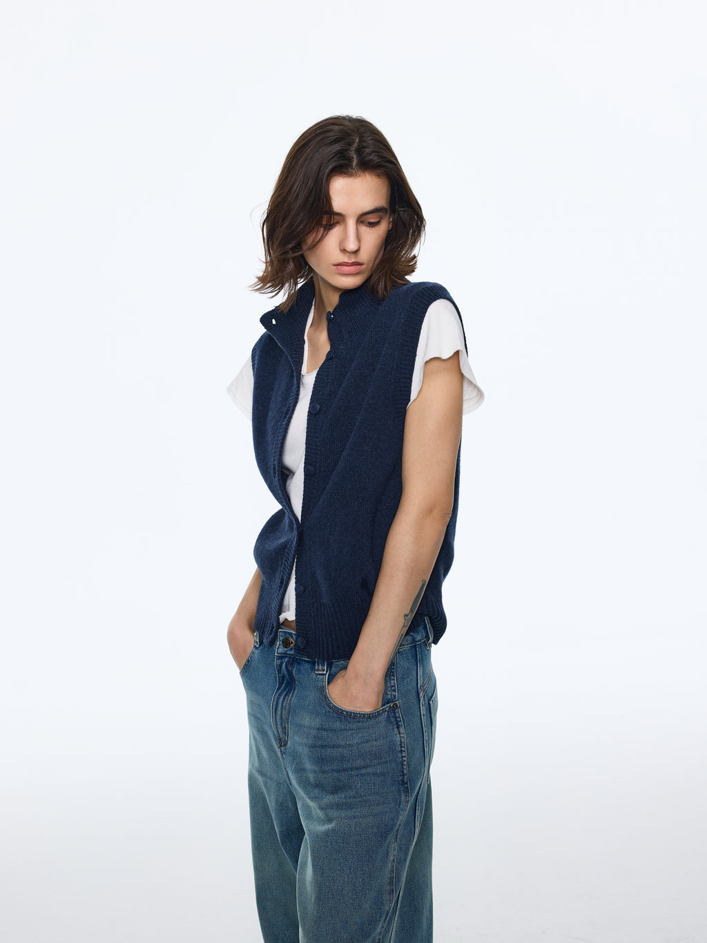 Soft-Textured Wool-Blend Tank