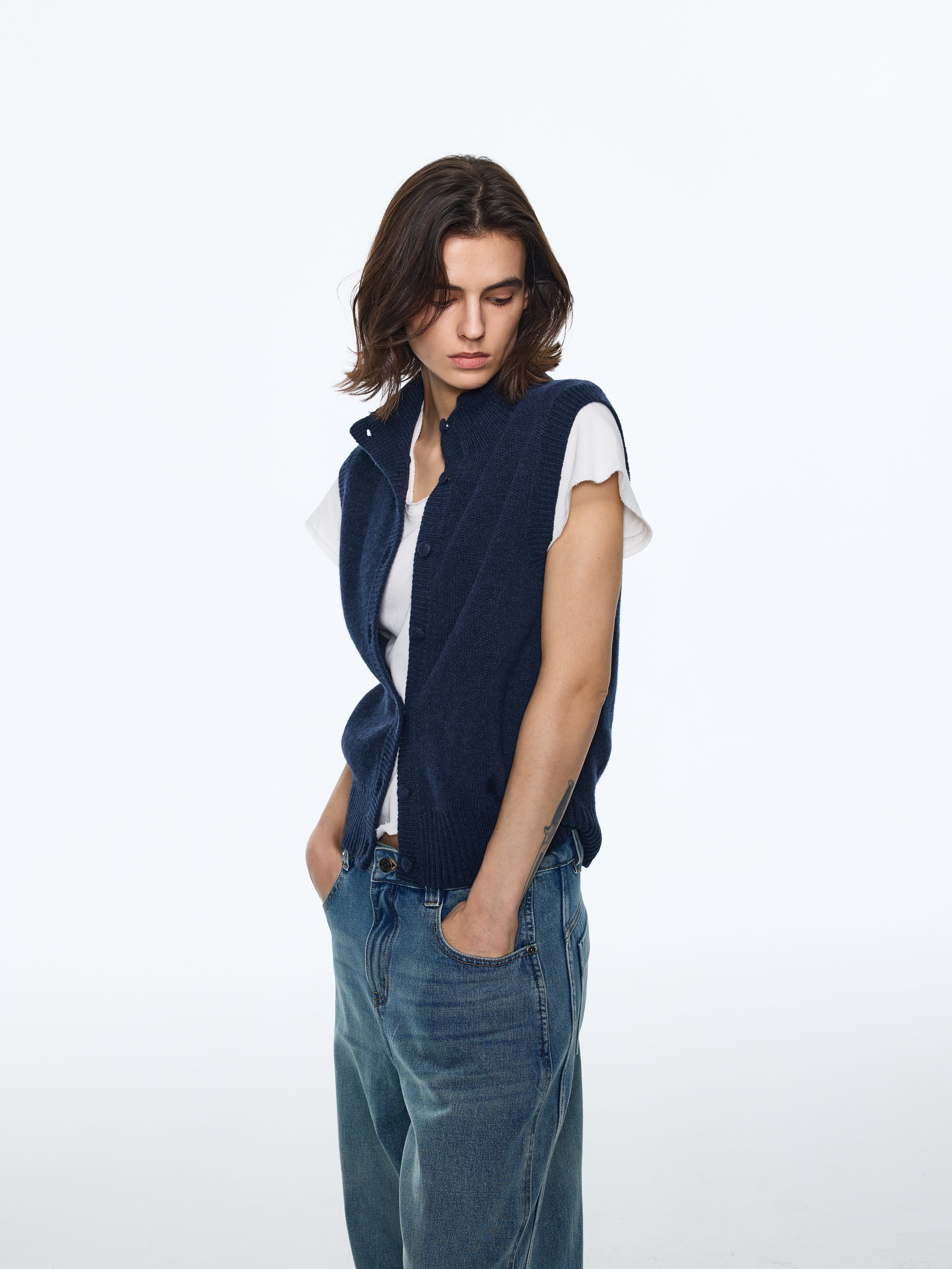 Soft-Textured Wool-Blend Tank