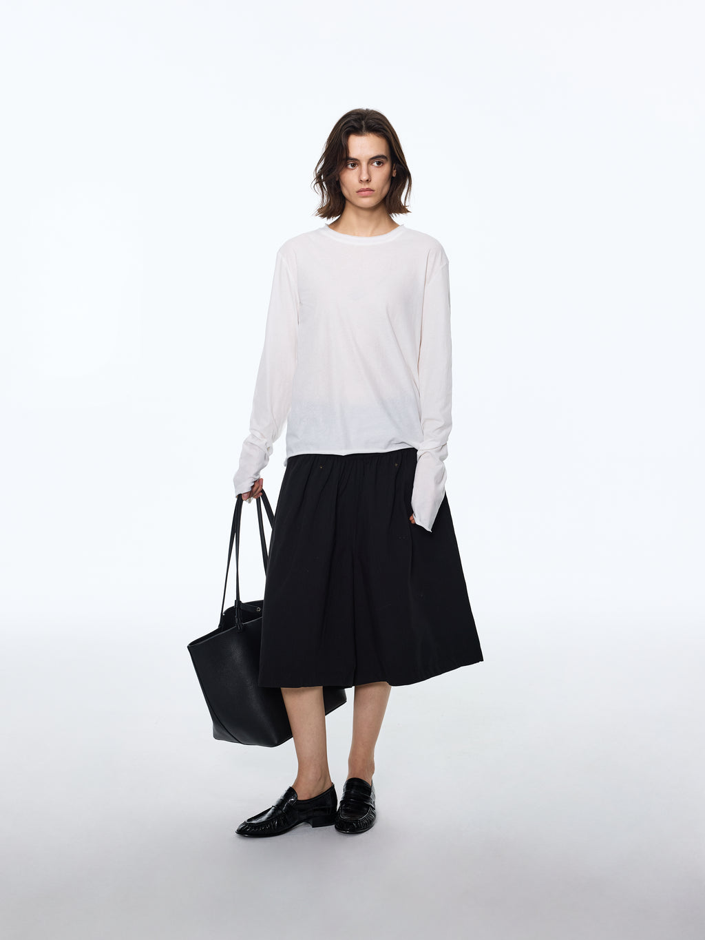Roll-Hem Long-Sleeve Tee