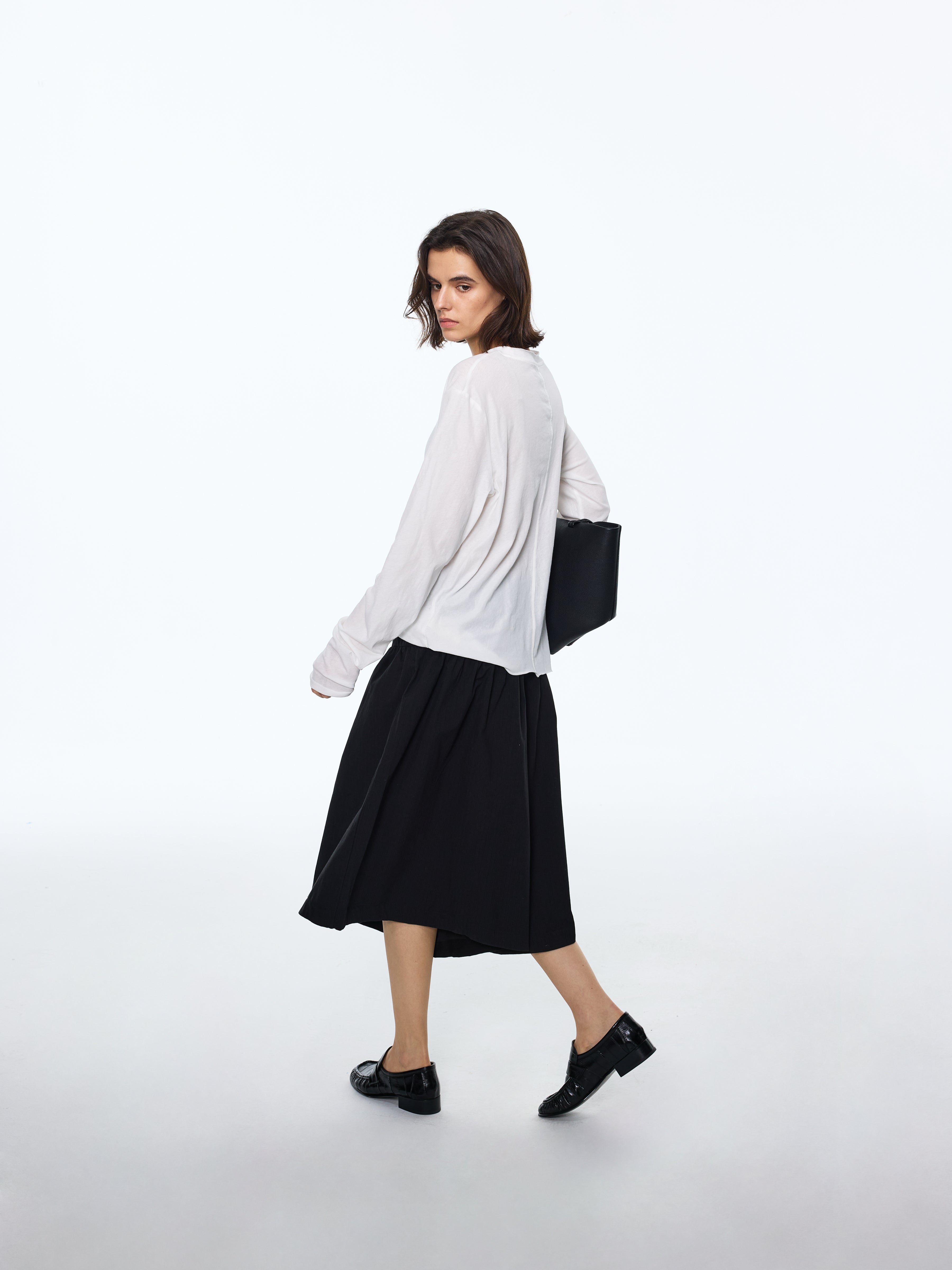Roll-Hem Long-Sleeve Tee