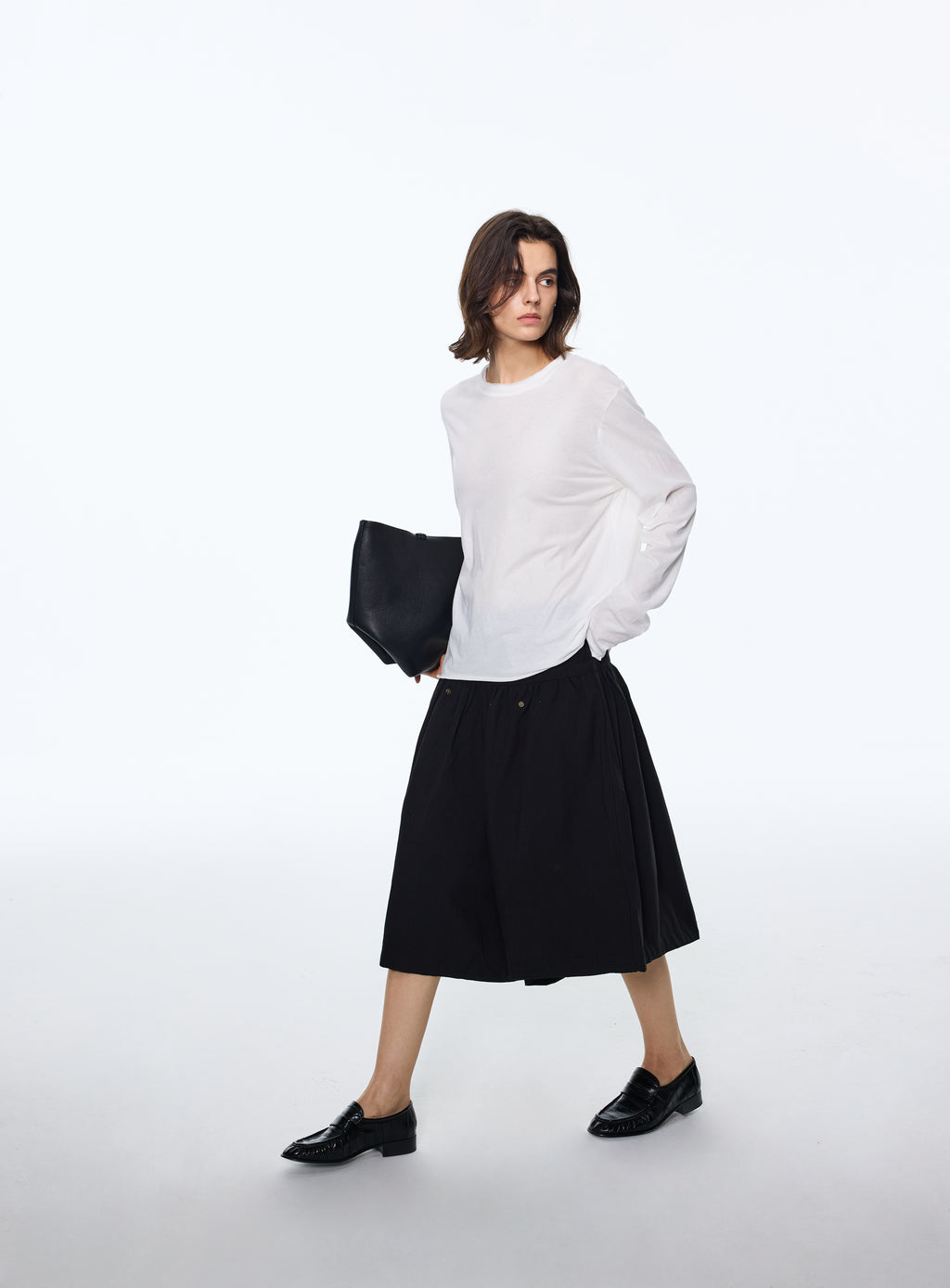 Roll-Hem Long-Sleeve Tee