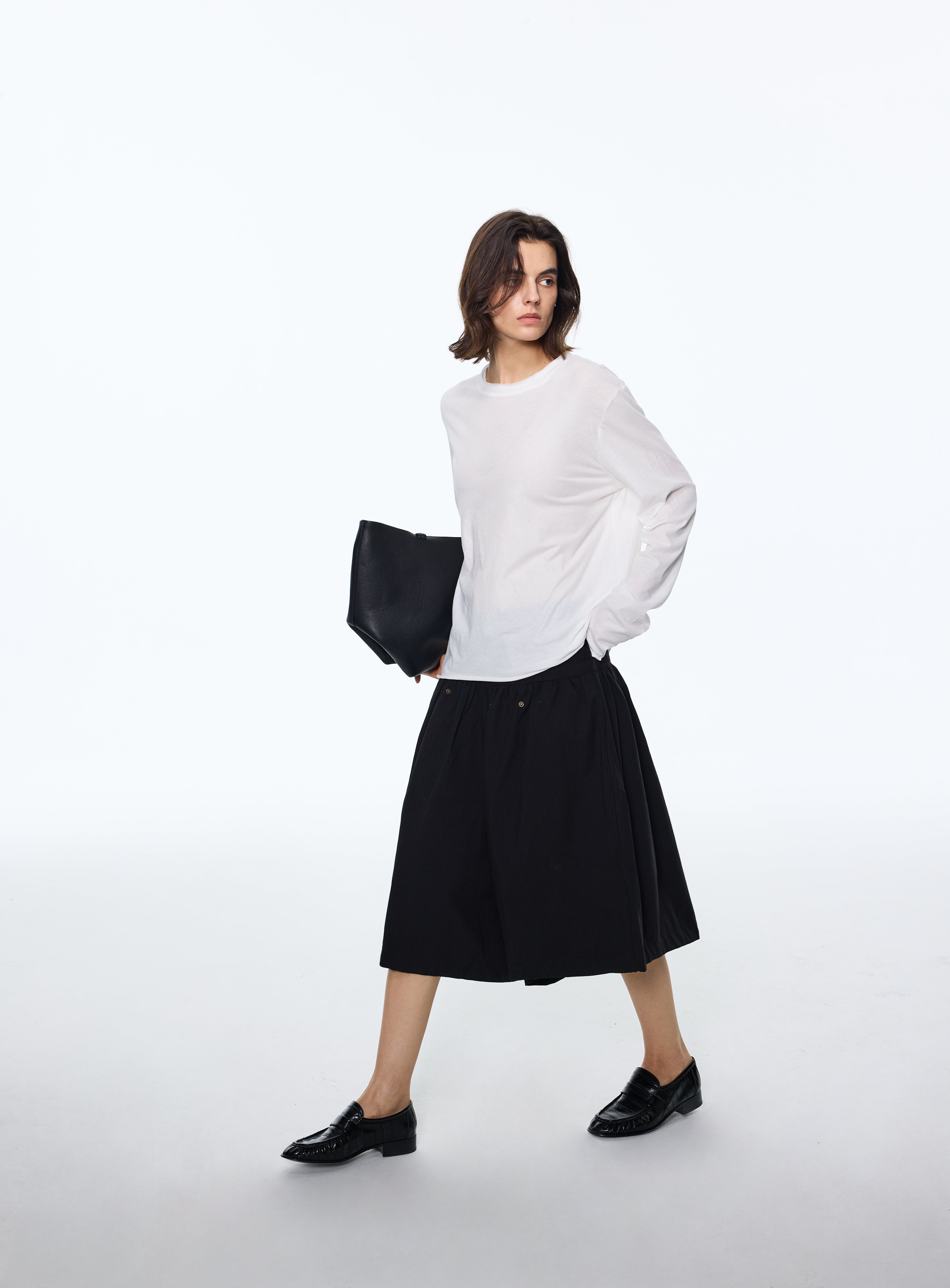 Roll-Hem Long-Sleeve Tee