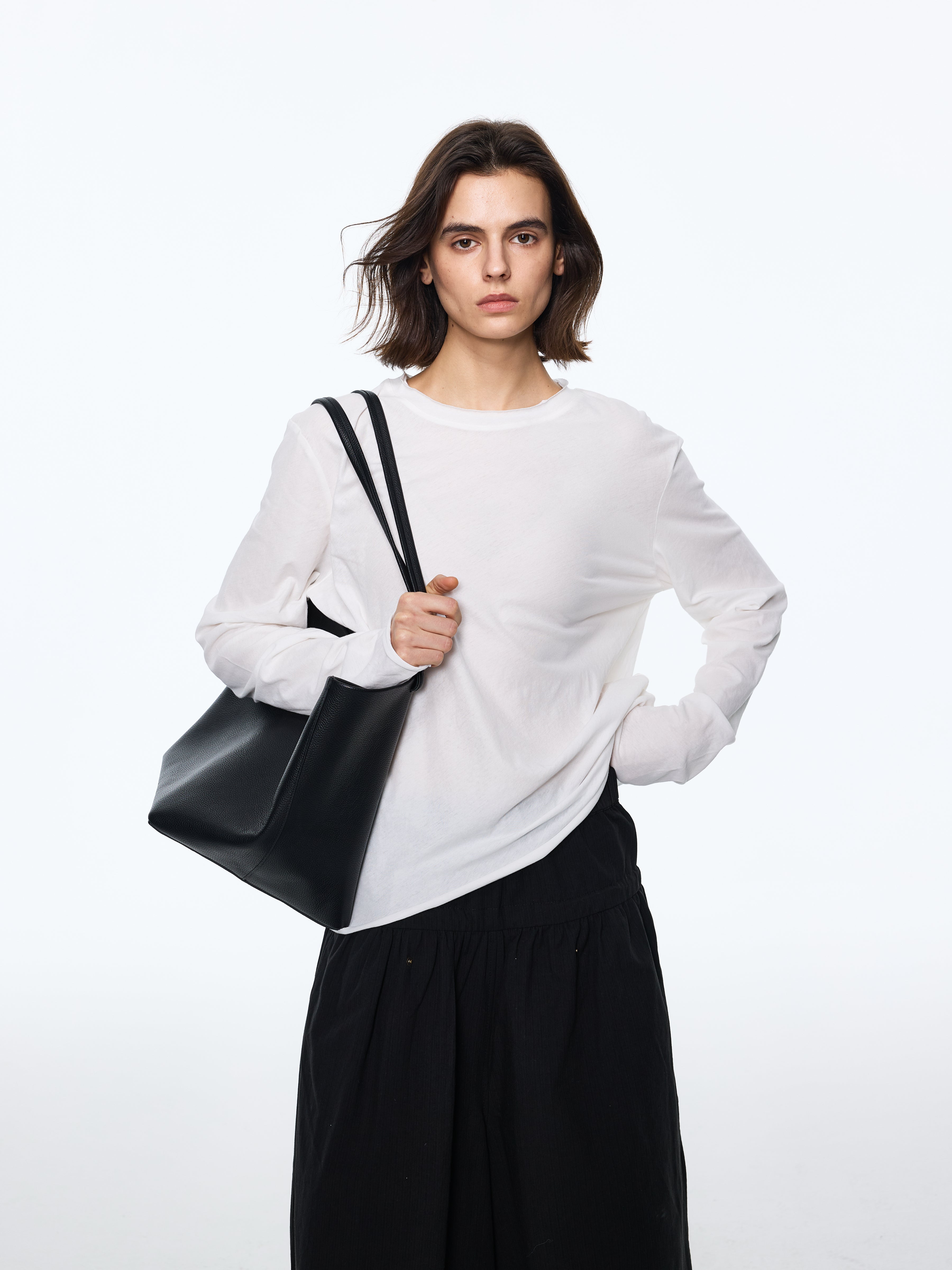 Roll-Hem Long-Sleeve Tee