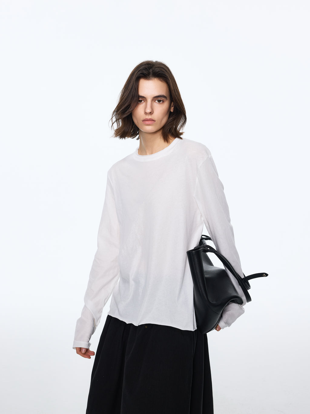 Roll-Hem Long-Sleeve Tee