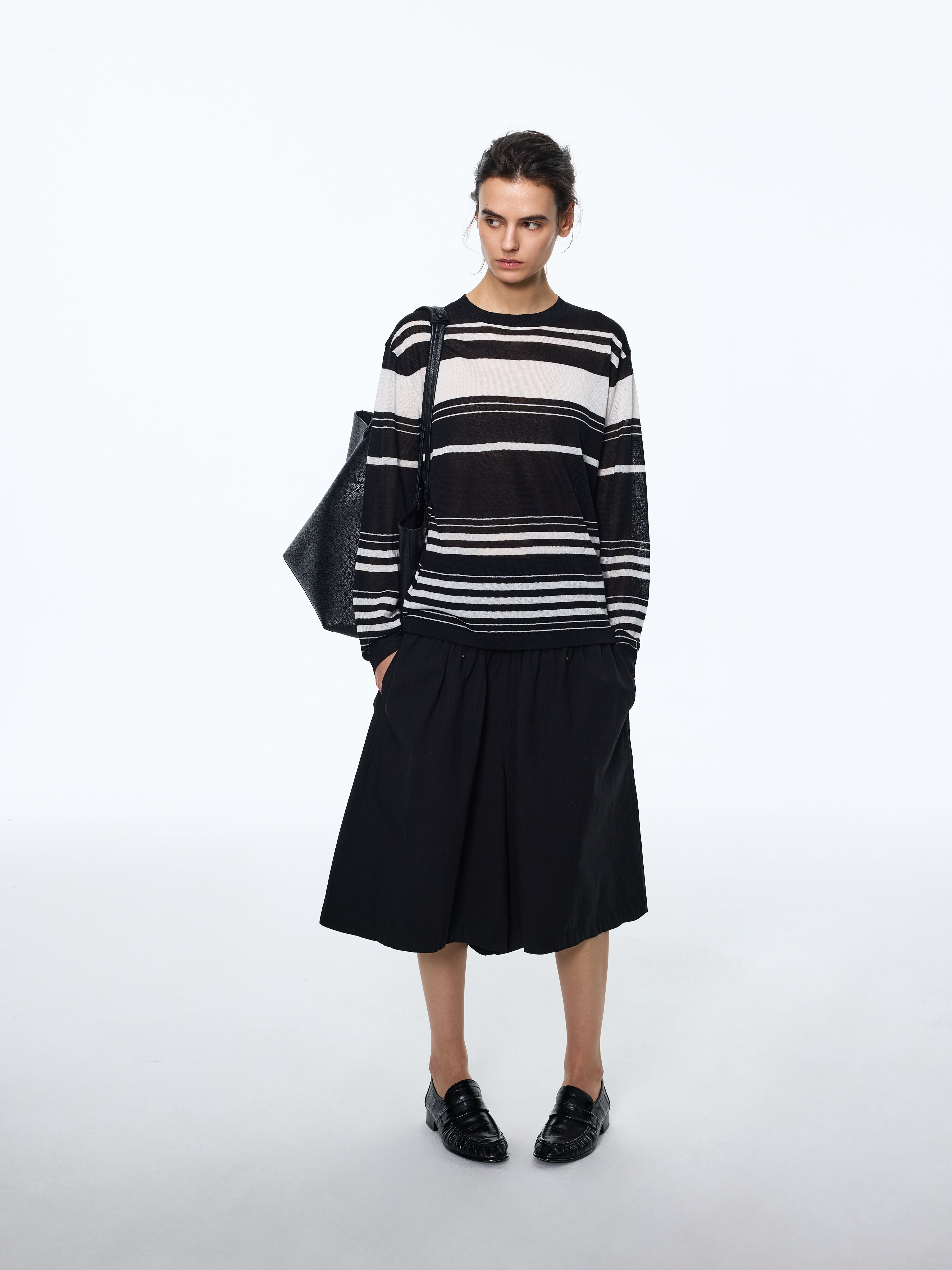 Linen-Blend Stripe Sun Shell