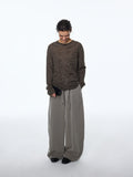 Linen-Touch Texture Melange Knit