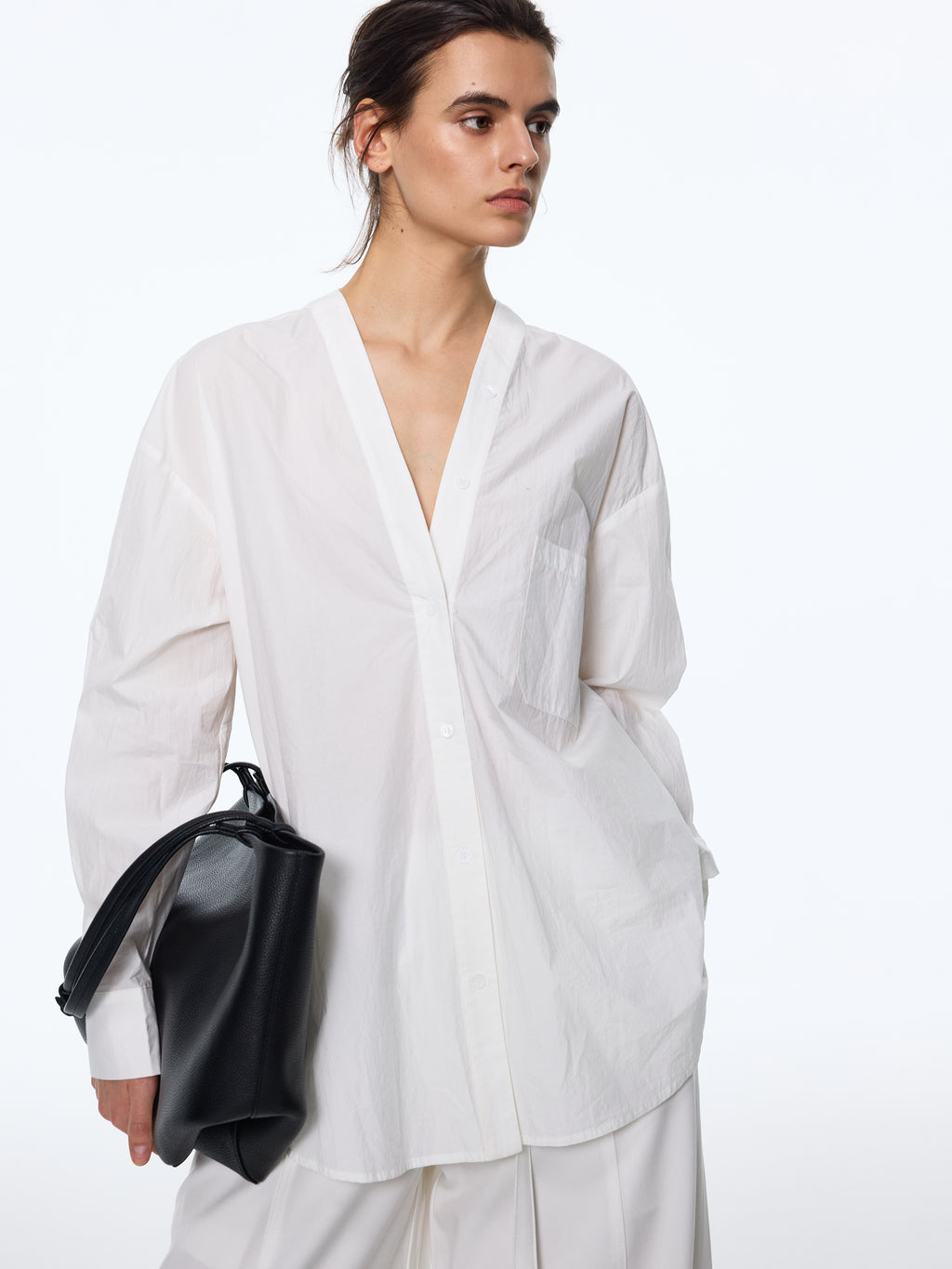 Pima Collarless Paper-Shirt