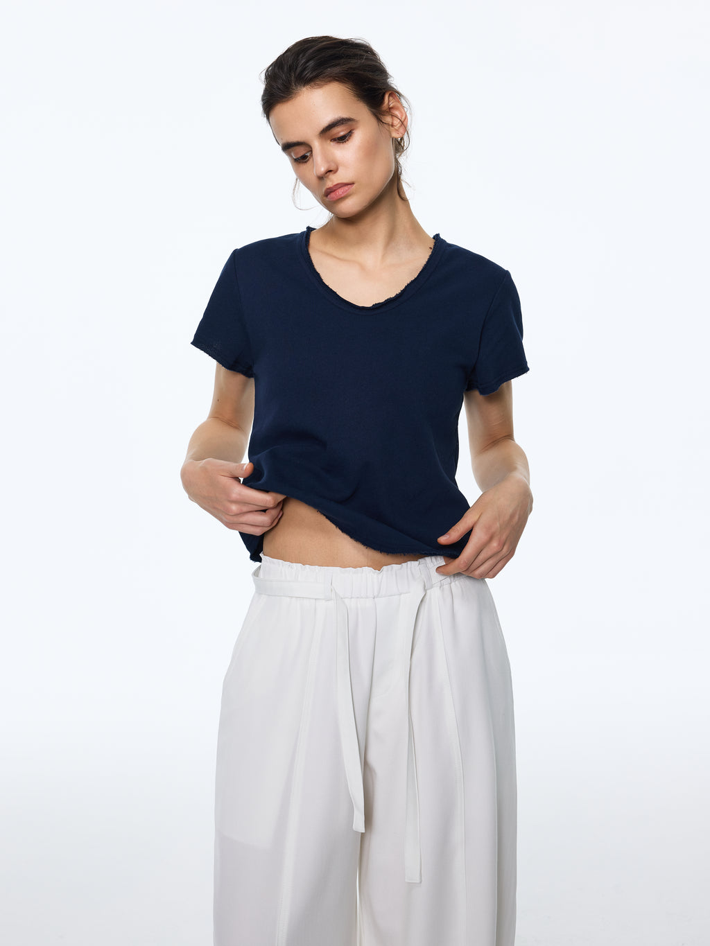High-Twist Long-Staple V-Neck Tee