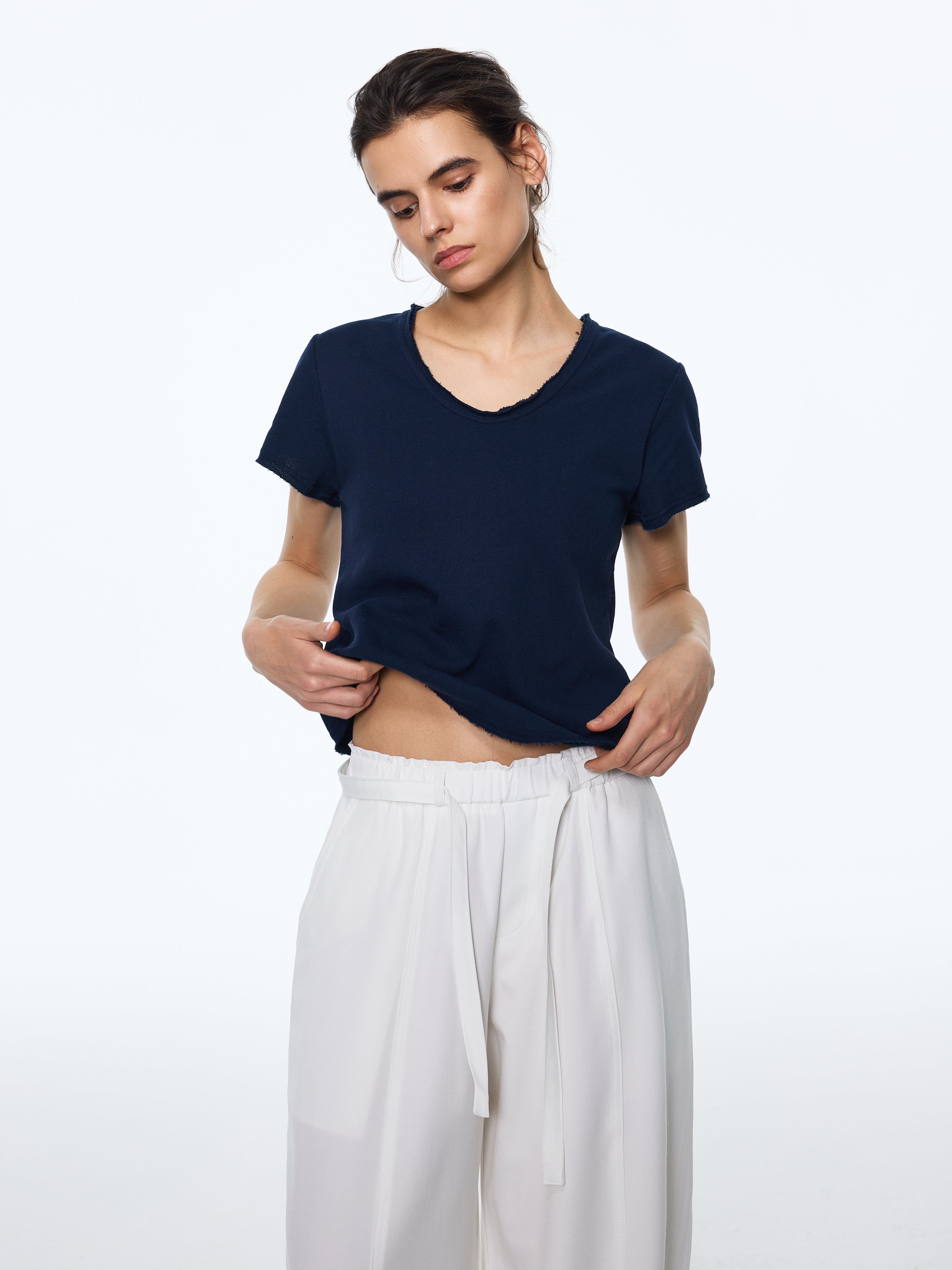 High-Twist Long-Staple V-Neck Tee