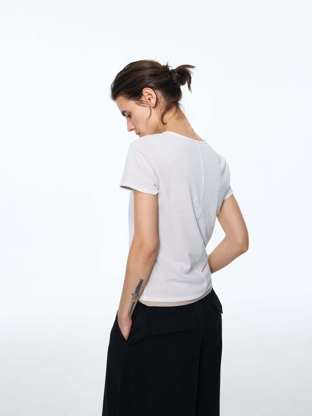 Spliced Layered-Knit Tee