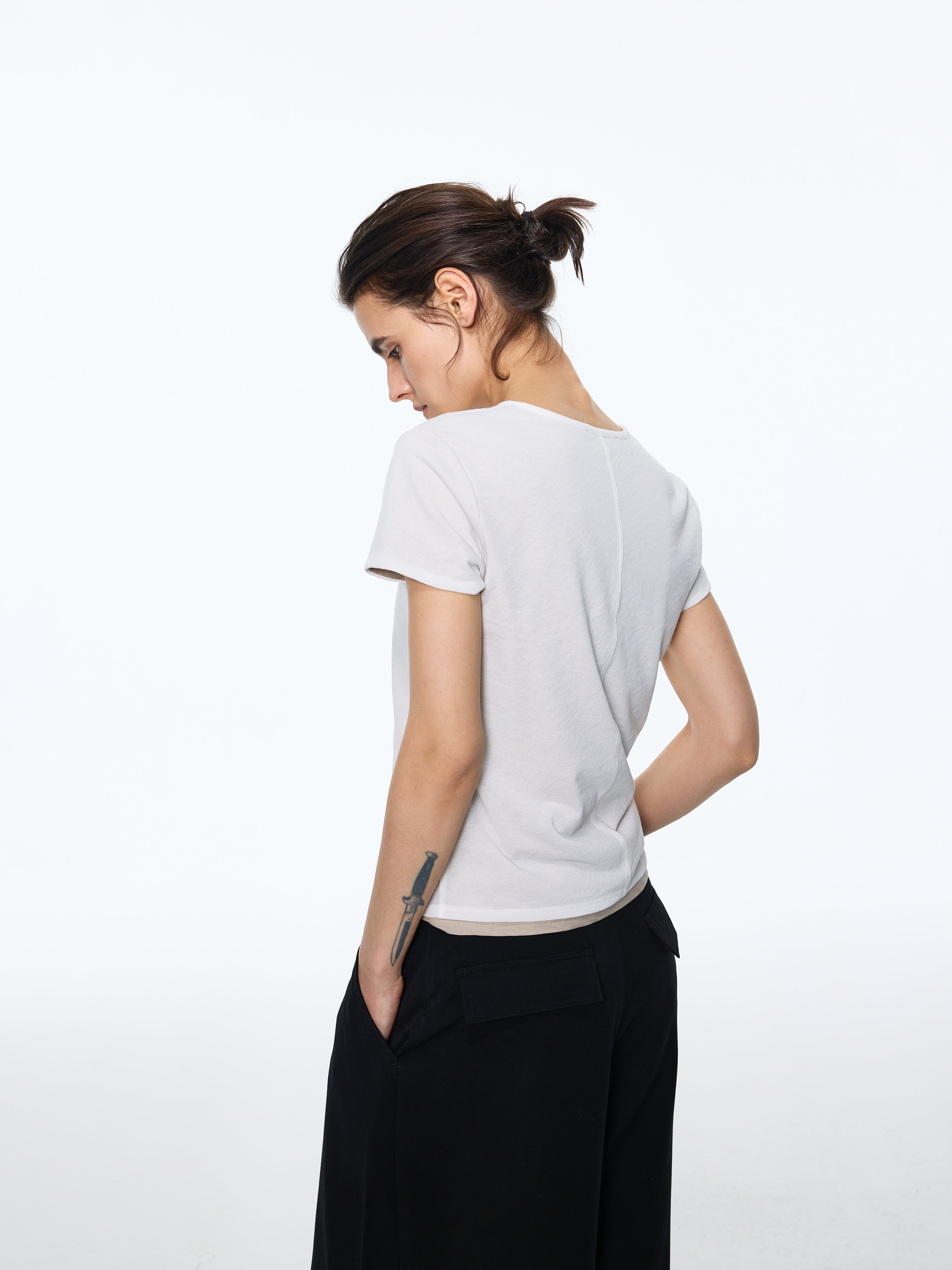 Spliced Layered-Knit Tee