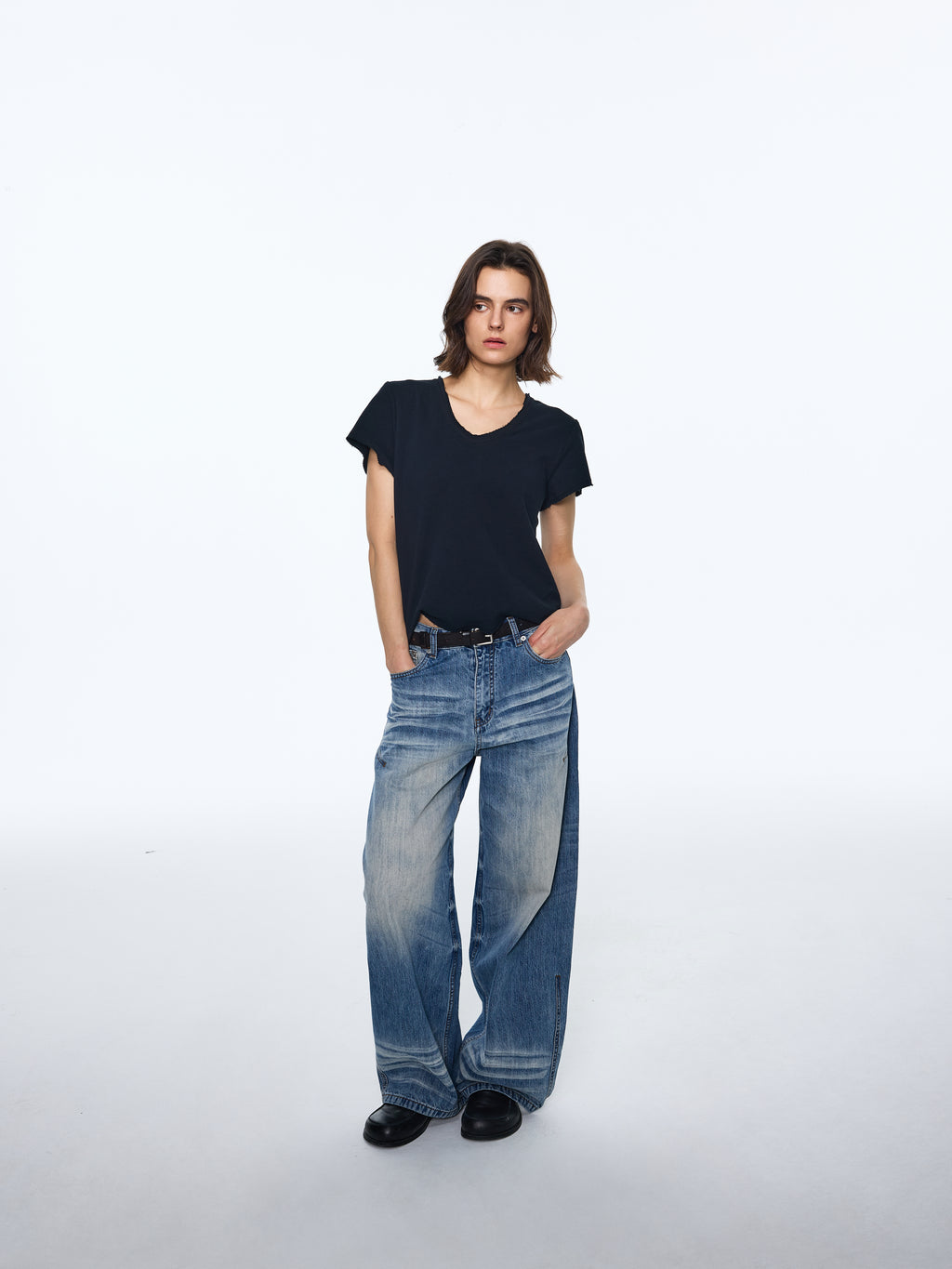 High-Twist Long-Staple V-Neck Tee