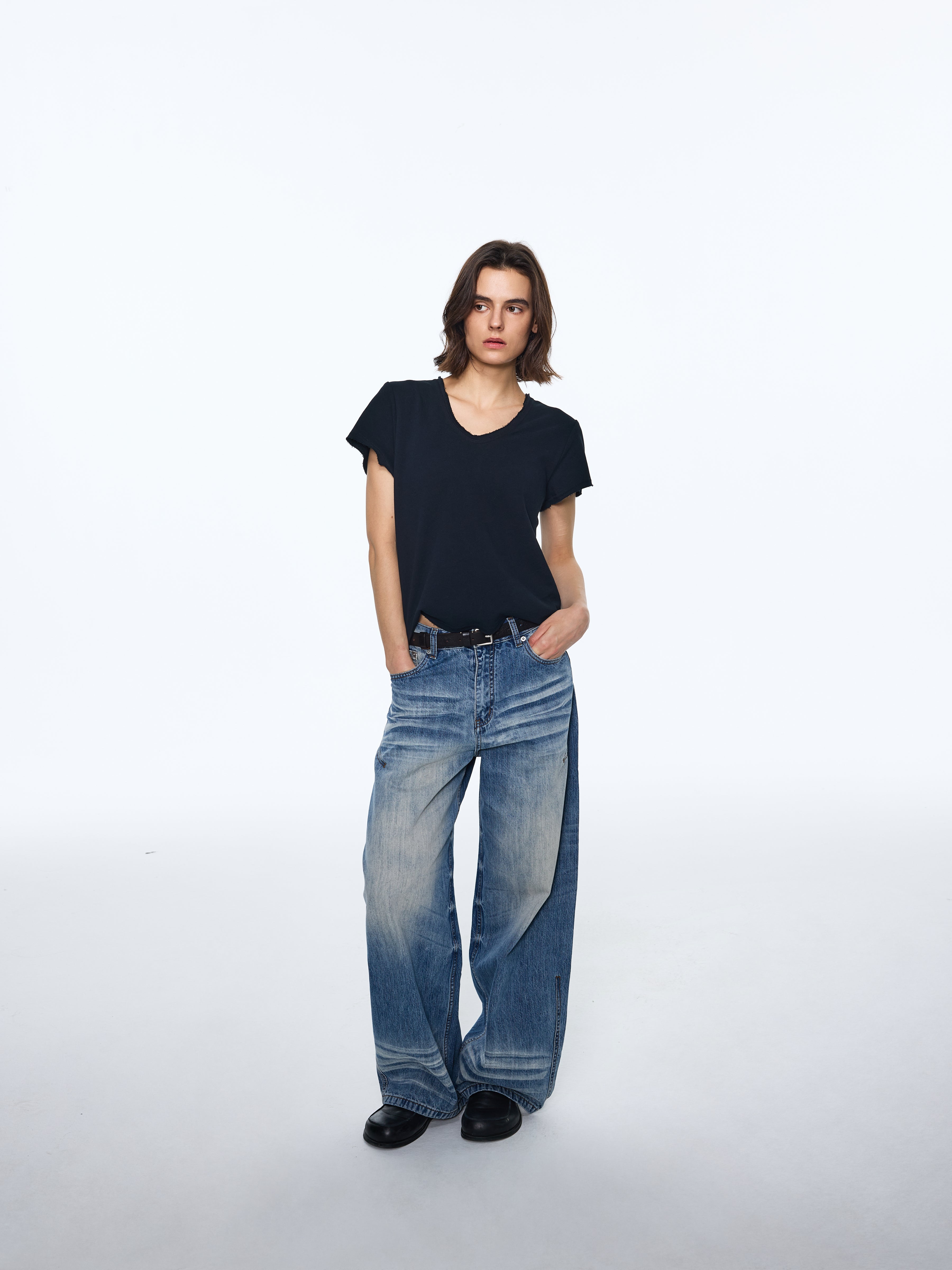 High-Twist Long-Staple V-Neck Tee