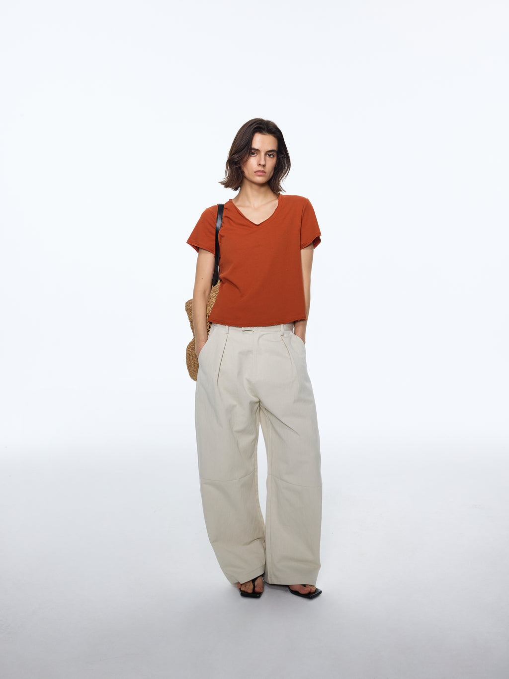High-Twist Long-Staple V-Neck Tee