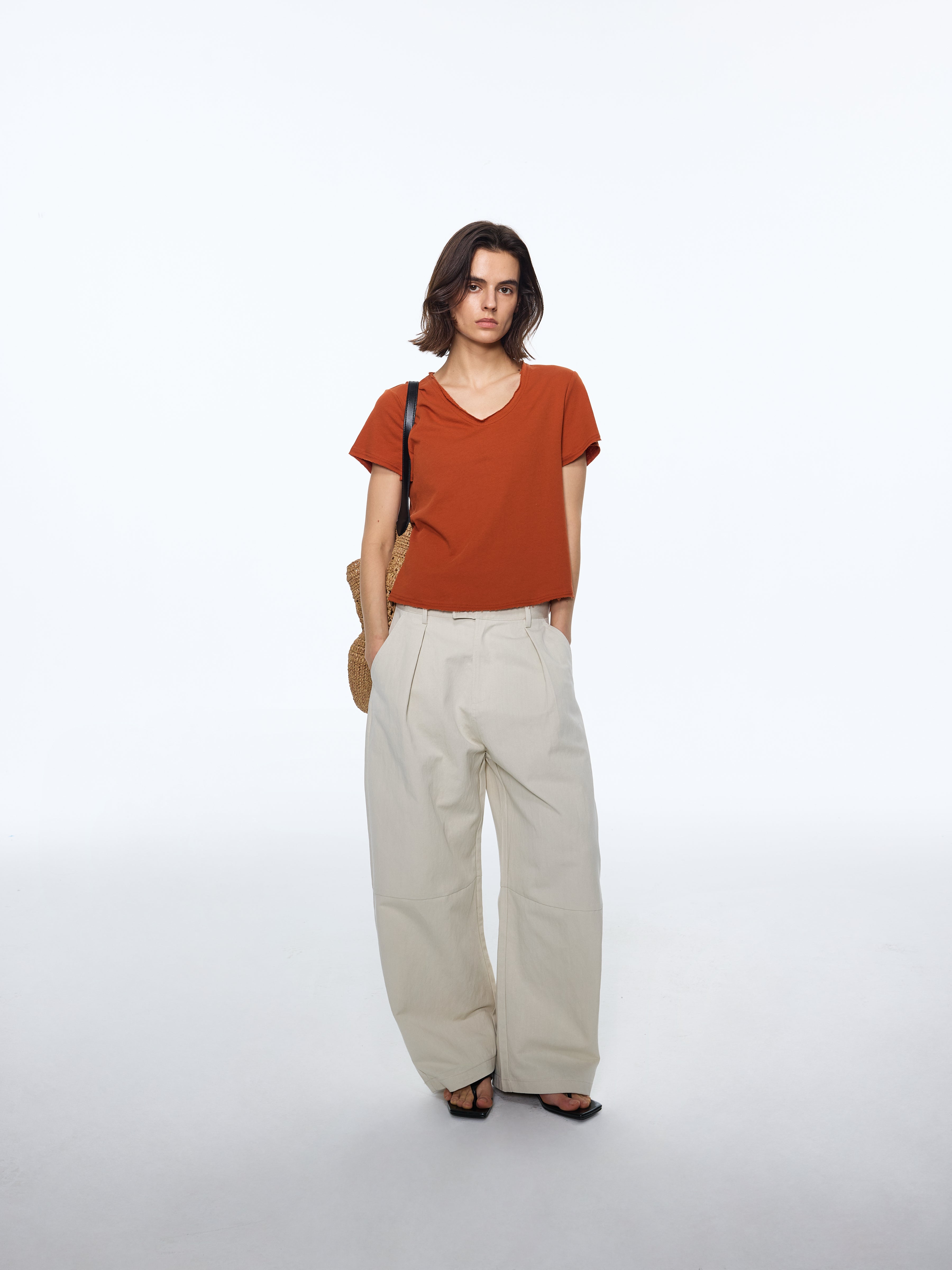 High-Twist Long-Staple V-Neck Tee